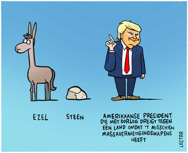 Ezel, steen, Trump